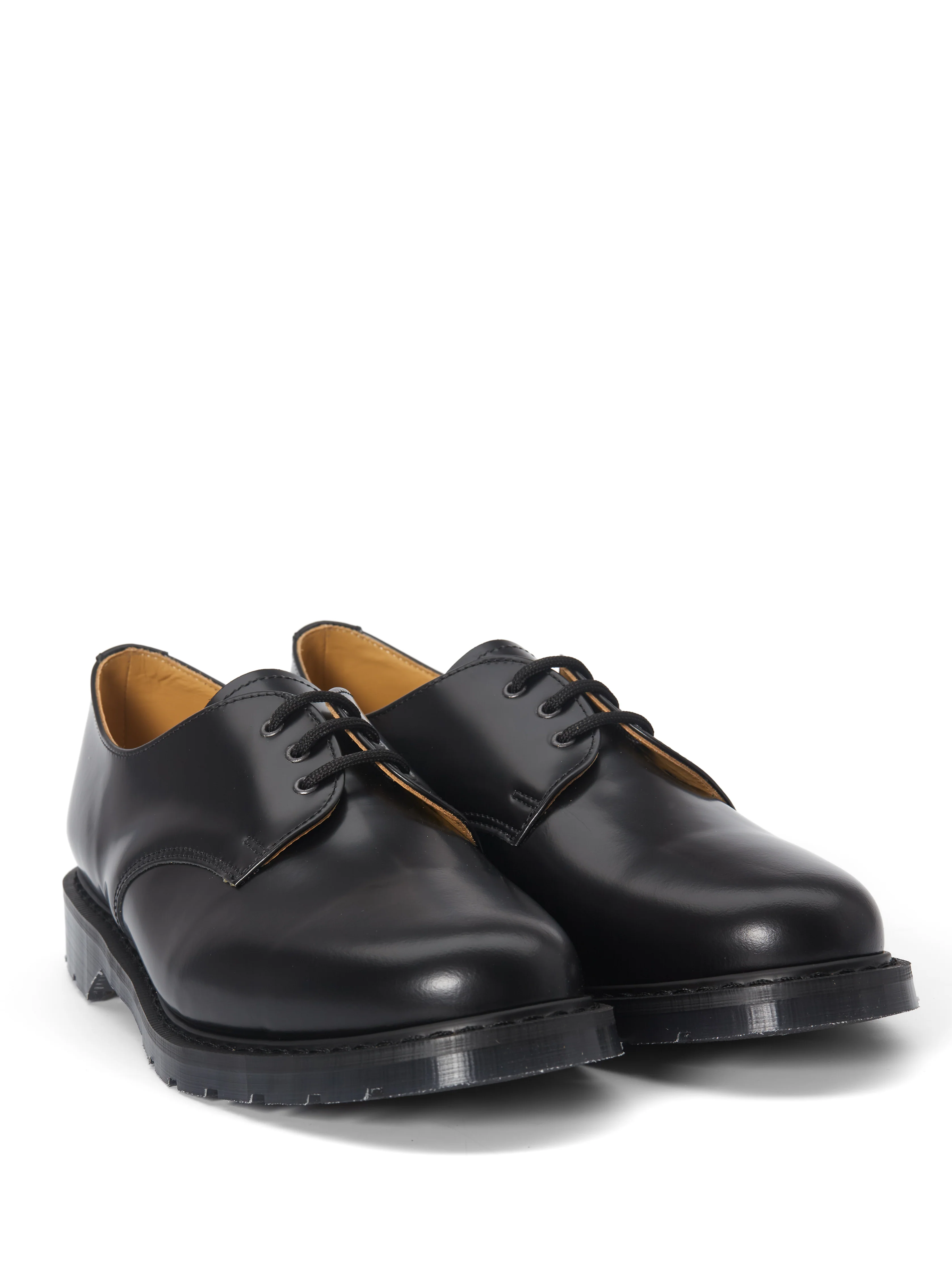 Solovair x Oliver Spencer Gibson Shoe Black Hi Shine Leather - Image 3
