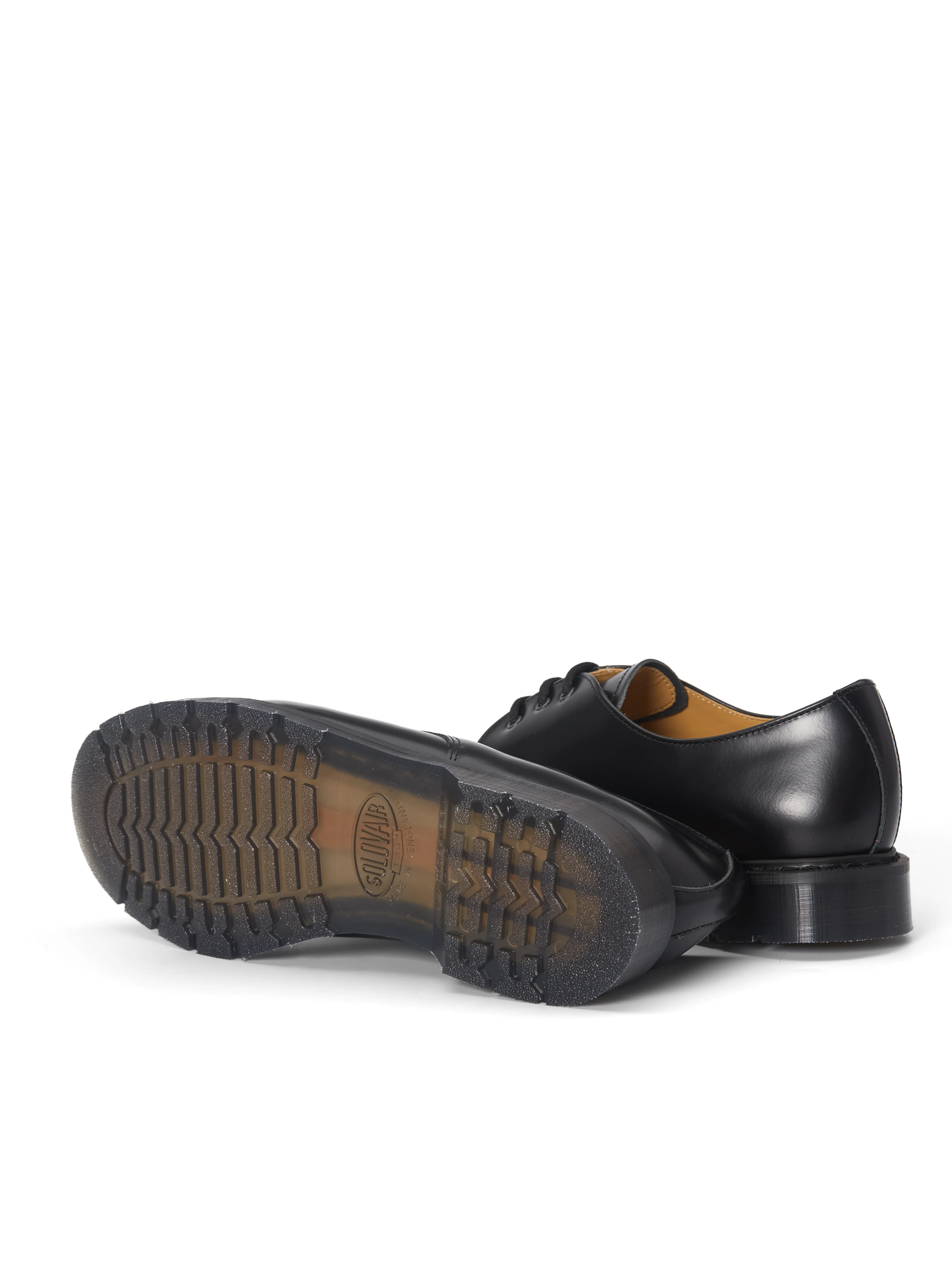 Solovair x Oliver Spencer Gibson Shoe Black Hi Shine Leather - Image 4