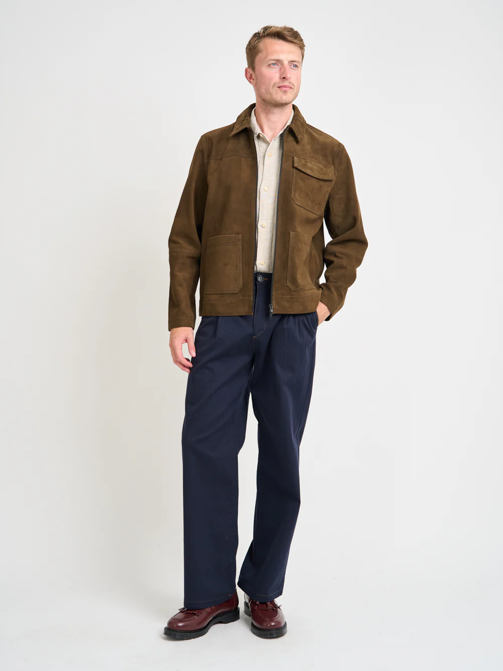 Suede Hardwick Jacket Suede Taupe - Image 7